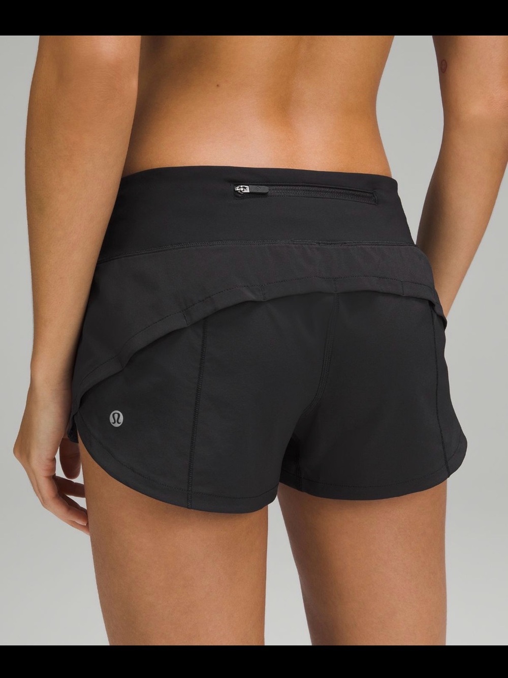 lululemon athletica Black Women's Athletic Shorts with Zip Pocket